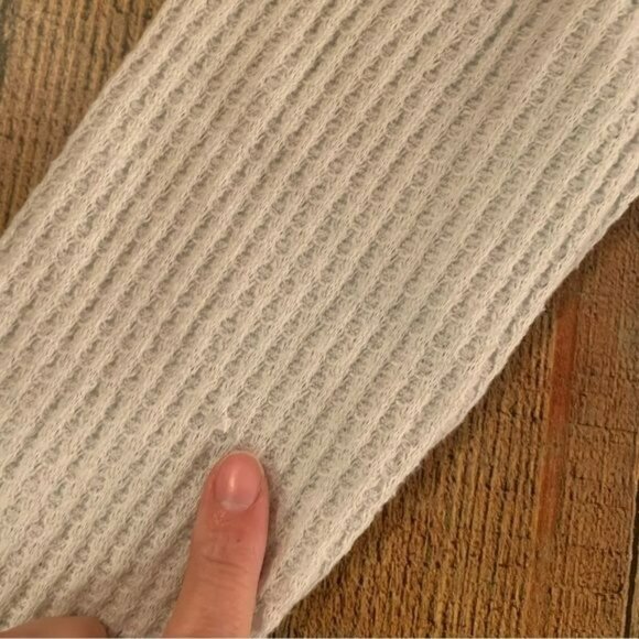 Lazy Sundays womens size L white waffle knit asymmetrical open front cardigan - Picture 2 of 11